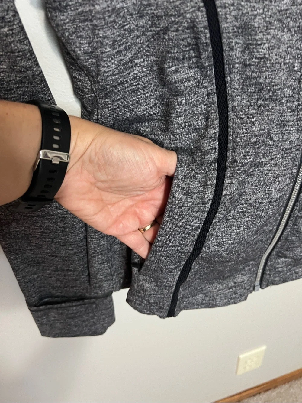 Lululemon Define Jacket Wing Mesh Heathered Black, Women’s Size 10